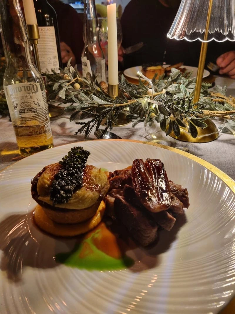 Plate of food on table