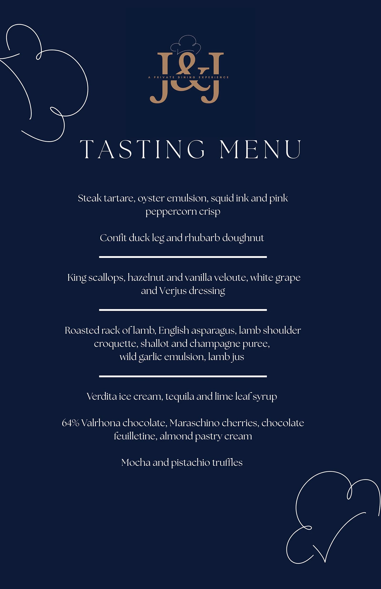 Sample Tasting Menu